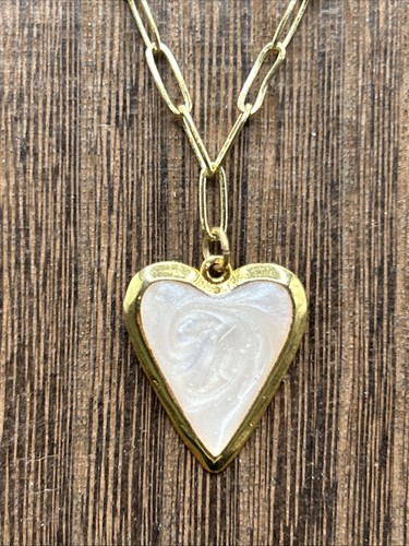Enamel heart necklace - enamel,