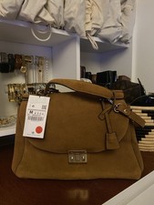 BNWT Zara Handbag Tan Suede with Top Handle