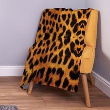 Real Leopard Print Design Soft Fleece Throw Blanket