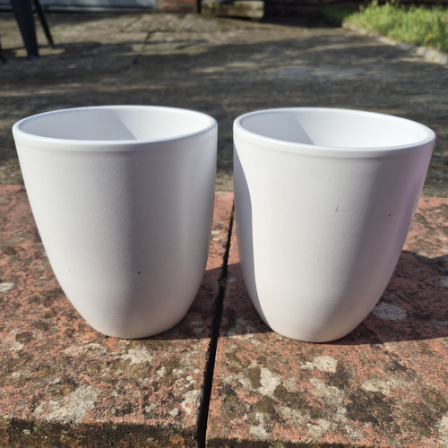 Set white glazed ceramic - white,