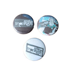 Arctic Monkeys 3x Vintage Small Button Pin Badges Early 2000's Five Minutes