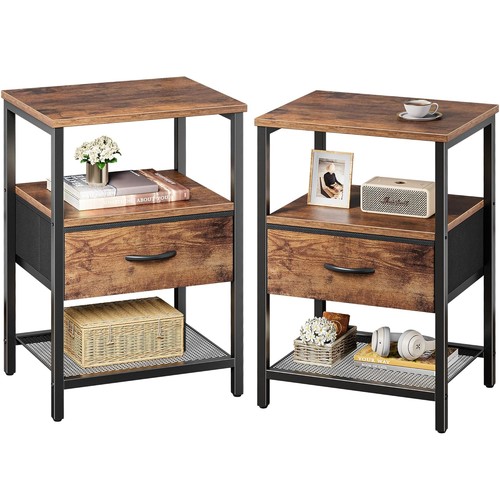Rustic brown fabric drawer - rustic,