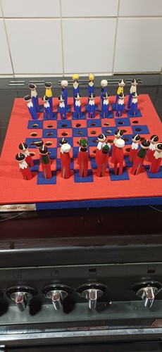 Hand made chess set - hand,