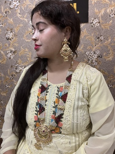 Rani haar jadau maroon green - jadau,