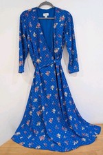 Coast Blue Floral ¾ Sleeve Wrap Dress Size 10