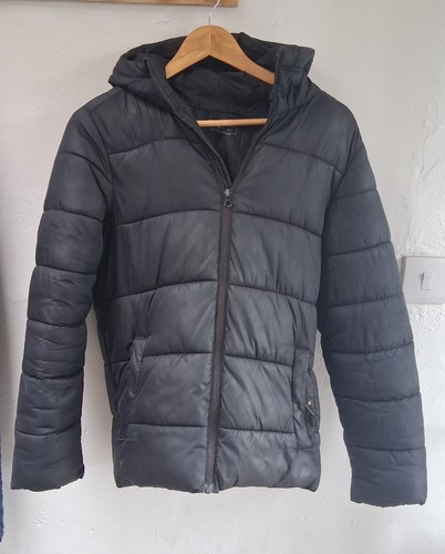 Boys black puffer puffa jacket - black,