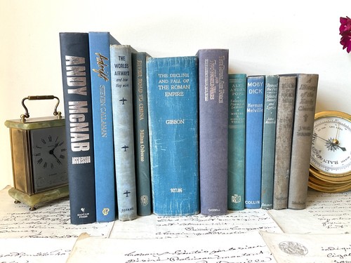 Blue vintage hardback - blue,