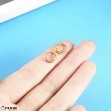 8mm Women Men Small 18K Gold Plated Kids Surgical Steel Huggie Hoop Earrings