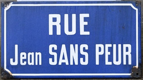 Old blue french - old, sign