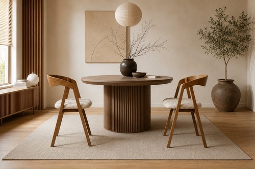 Pair dining chairs beige - pair,