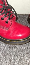DOC Martens Women’s Red Leather Ankle Boots Size UK 3 Doctor DR Martins Docs