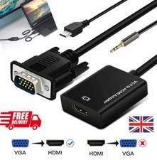 VGA INPUT to HDMI OUTPUT Video Audio Converter Cable Adapter 1080 For TV PC DVD
