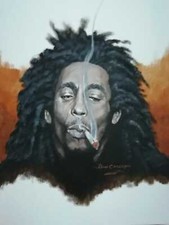 NEW DON CAMERON ORIGINAL "Lion of Zion Bob Marley" Reggae Roots Music PAINTING