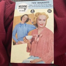 Weldons knitting Pattern 1338 Ladies bed-jackets 34-38”. Baby Wool 3 Ply