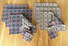Set x 6. Welsh Wool Tapestry Placemats and Coasters, Reversible. 12x9”