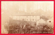 Postcard - MARPLE BRIDGE Cheshire MILL COTTAGES - c1910 RP - HORSE CARTS