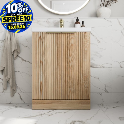 Fluted 600mm bathroom vanity - fluted,