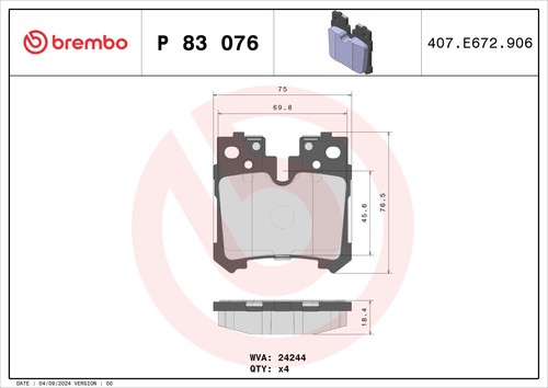 For brembo 076 ham pads - brembo, p
