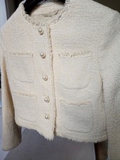 LK Bennett Celeste Cream Cropped Jacket Size 12 £69.95 -  RRP £295