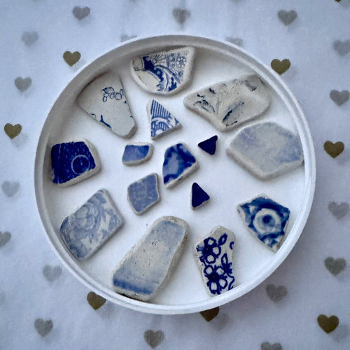 Blue mix ceramic mosaic - blue, (f)