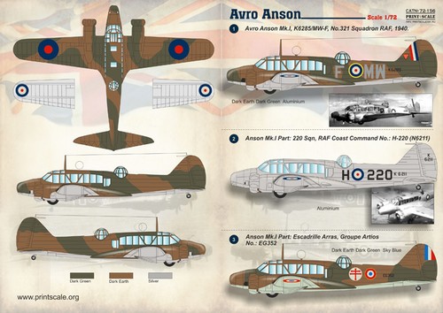 Print scale psl72156 avro - 1:72,