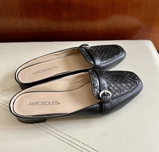 AEROSOLES Black Leather Slip-on Shoes-UK 4.5/EU 37.5-VGC