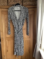 Lk Bennett Black / White Midi Dress Uk 10  (Nwot)