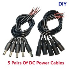12V 5.5x2.1mm Male + Female DC