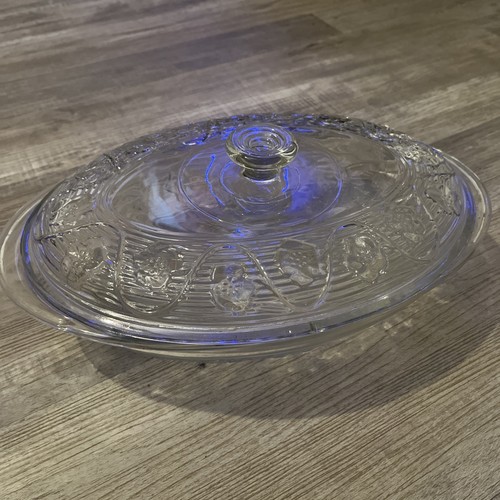Vintage glass oval casserole - vintage,