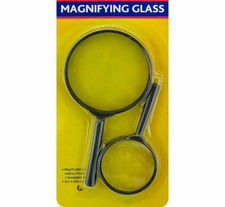 2pc Magnifying Glass Set Minimal Distortion Magnifier Eye Reading Optical Tool