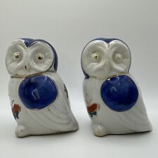 Pair of Porcelain Owls 9.5 cm Tall