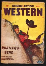 PULP:  Double Action Western 9/1949-"Rustler's Bend" by Will Ermine-Cover art...