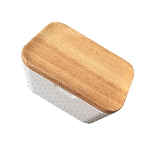 Butter holder with wooden - holder, lid