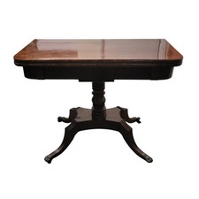 Georgian Style Mahogany Fold-Over Card Table With Claw Feet 