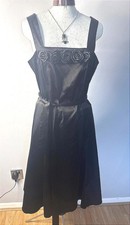 Black Satin Dress with Floral