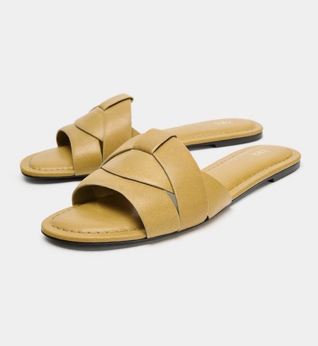 Zara crossed flat leather - crossed,
