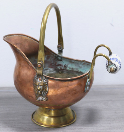 Antique lion head copper and - lion,