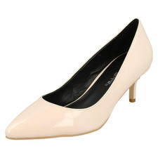 Ladies Anne Michelle Patent Kitten Heel Court Shoes