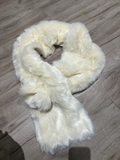 Faux fur white cream shawl scarf