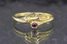Ruby ring, gold ring from 750