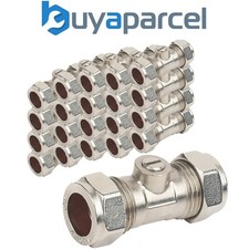 15mm Straight Isolation Valve Chrome Plated Compression Stop Valve 1-20 Packs