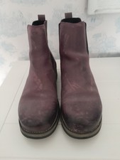 Oak & Hyde Purple Leather Ankle Boots Size 40 7