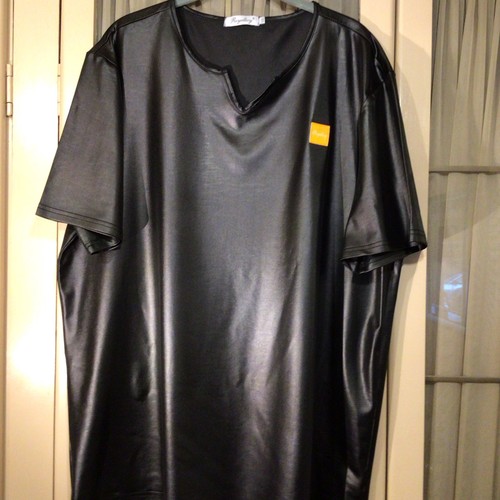 Mens black shiny wet look - black,