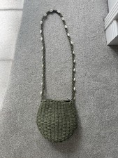 Khaki Green Woven Crossbody
