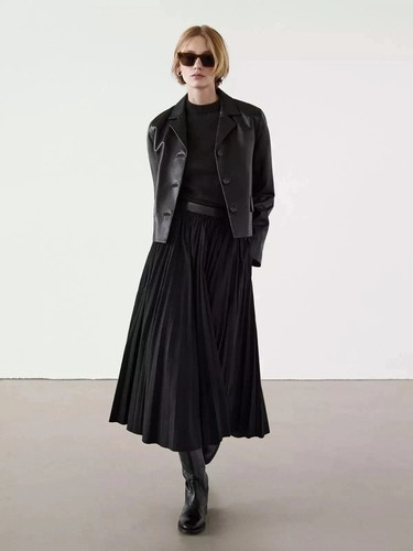 Women leather jacket black - jacket,