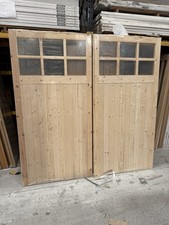 84x84” Glazed Redwood Garage Doors