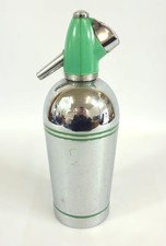Vintage Sparklets Limited Retro Metal Soda Syphon Green Stripes Untested
