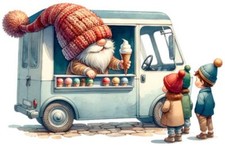 Ice Cream Truck Gnome Wall Art