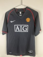 Manchester United BOYS XL SIZE Away football  Shirt 2007 2008 Man Utd Nike/AIG 