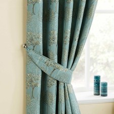 Duck Egg Blue Jacquard Curtain